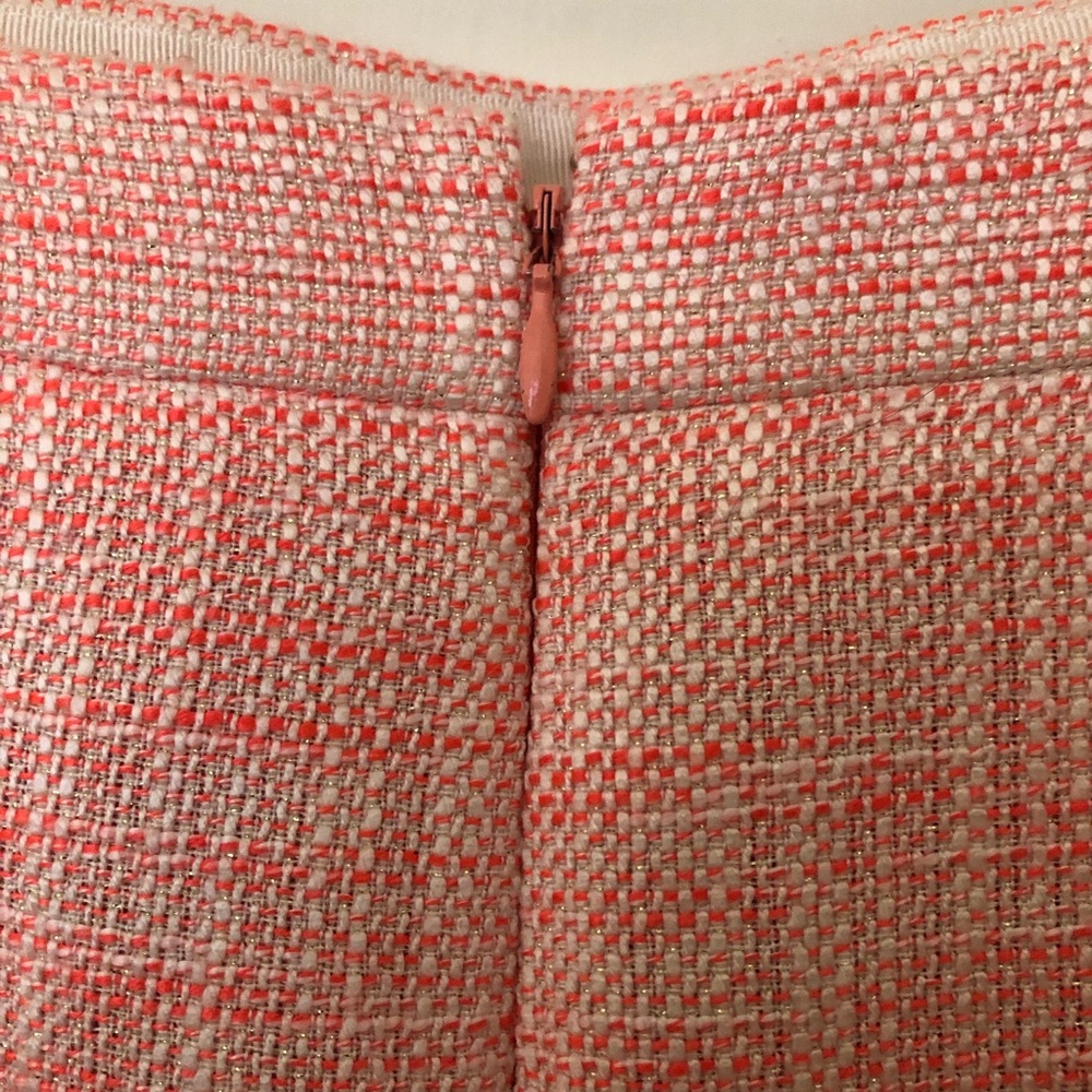 J. Crew Factory Coral and White Tweed Mini Skirt - Picture 3 of 5